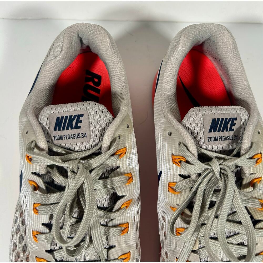 Nike Air Zoom Pegasus 34 Road Running Shoes Men 10.5 Gray Pink Athletic Sneakers - Picture 4 of 12